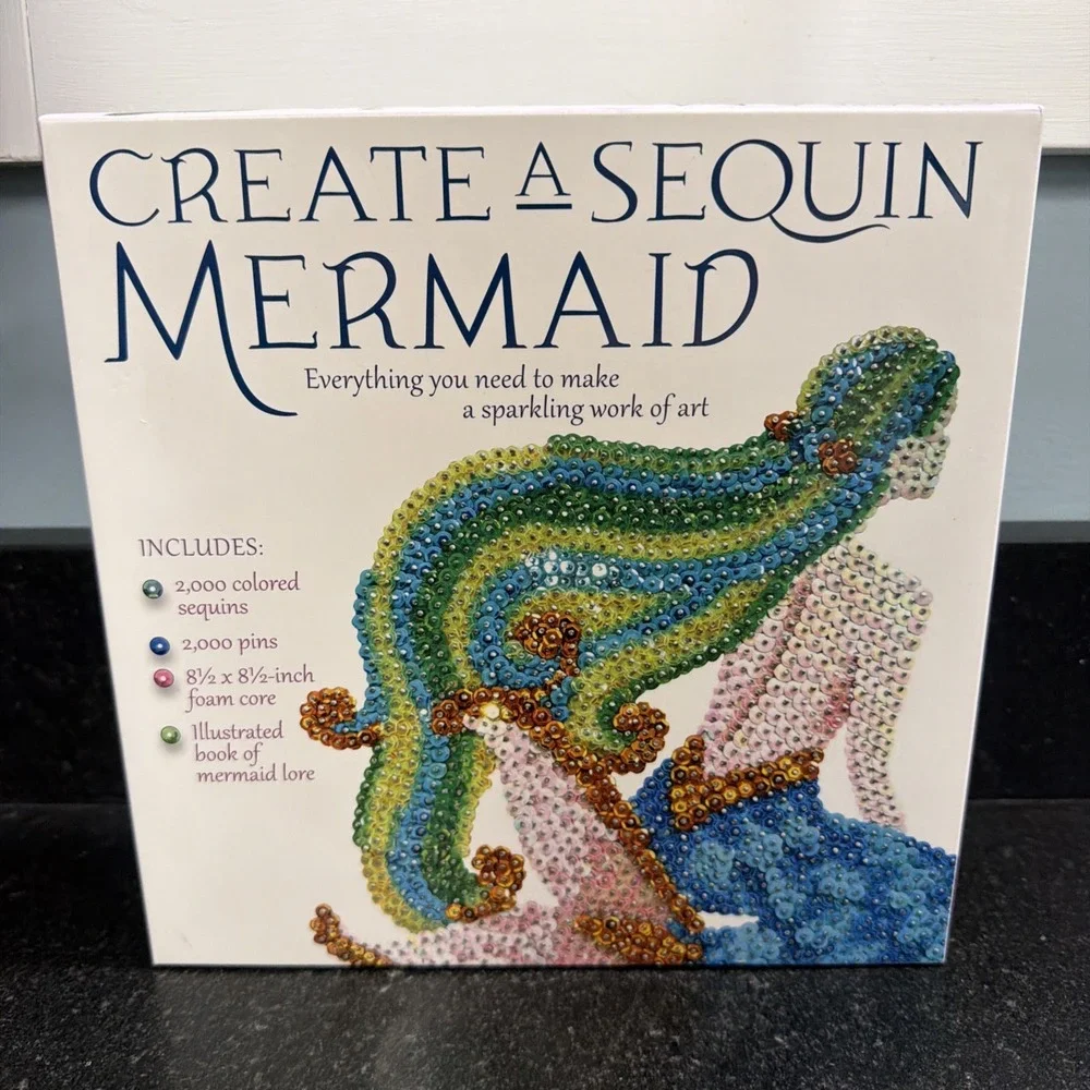 NEW Create a Sequin Mermaid Craft Kit The Book Shop Ltd Pins‎ Foam Book Lore DIY